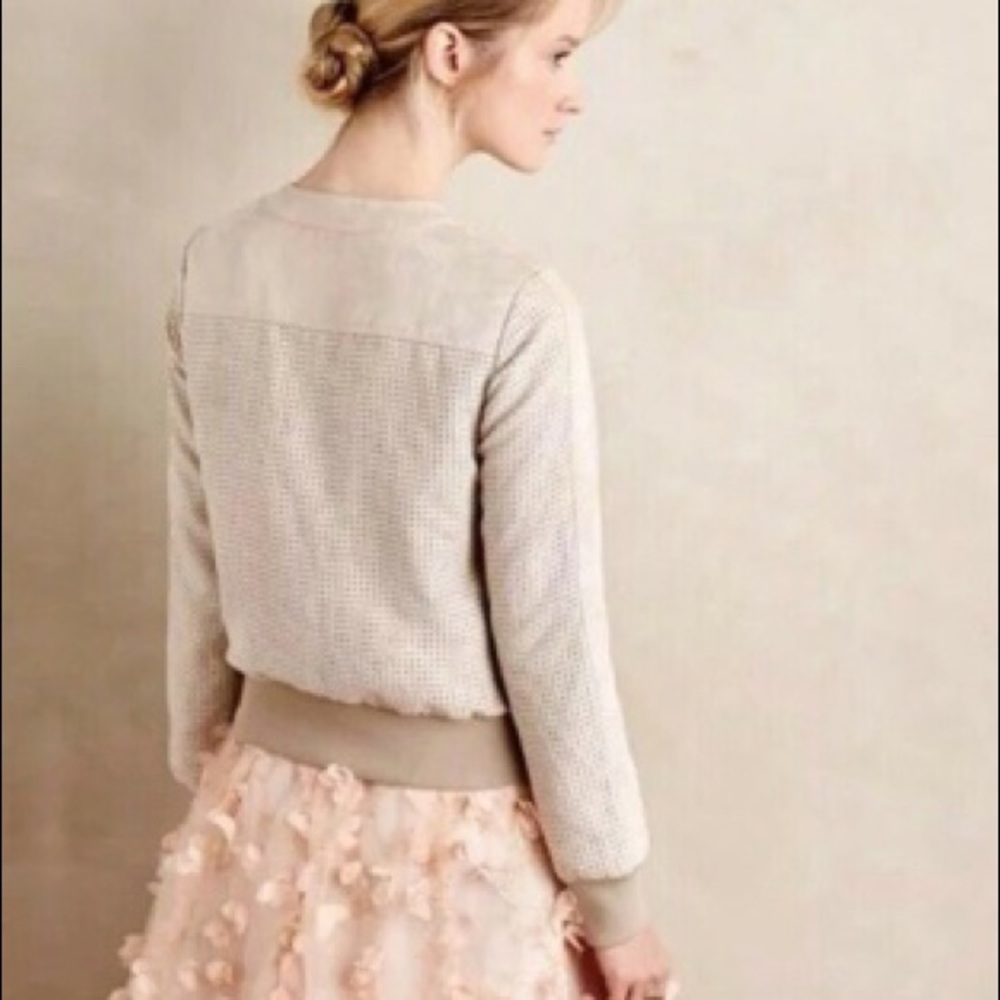 ANTHROPOLOGIE | Hei Hei Peforated Bomber Jacket